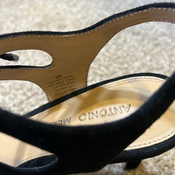 Antonio Melani black suede lace heels - Picture 5 of 9